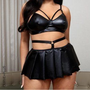 3pack Plus PU Costume Set With Thong